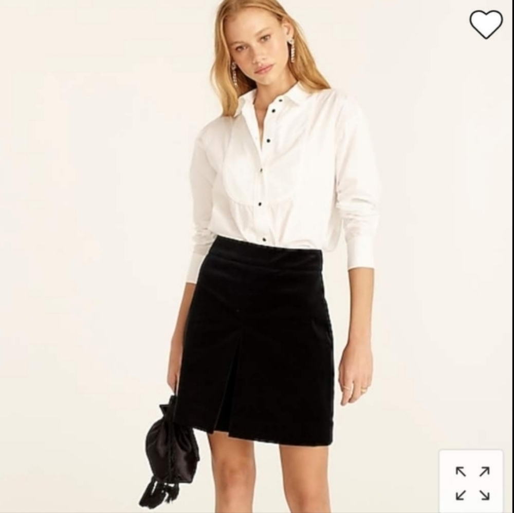 Jcrew Velvet Pleated Mini Skirt